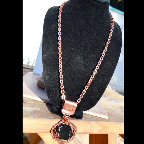 Obsidian Black Copper Heavy Chain Pendant Hip Hop - Picture 6 of 14